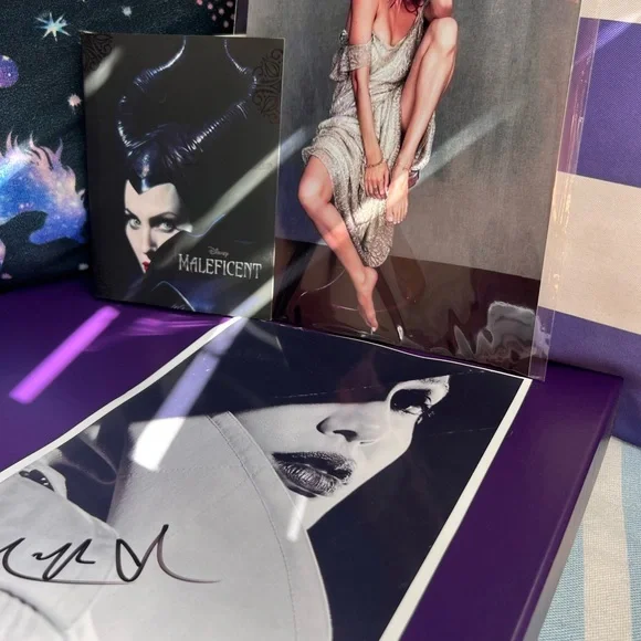 Angelina Jolie Autographed 8x10 w/ C.O.A. another 8x10 photo unsigned and book